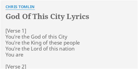 god of the city lyrics